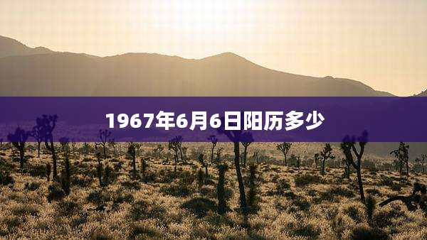 1967年6月6日阳历多少