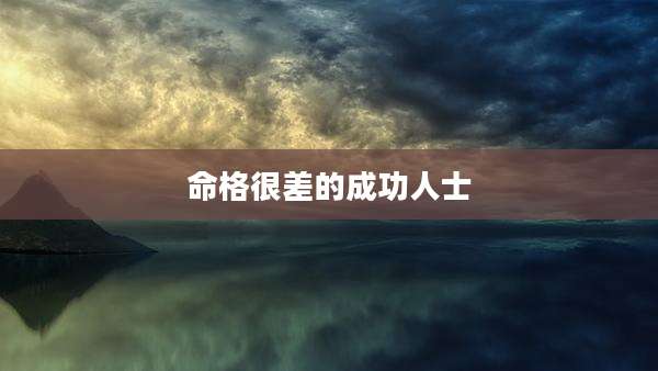命格很差的成功人士