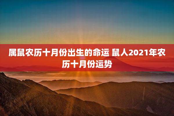 属鼠农历十月份出生的命运 鼠人2021年农历十月份运势