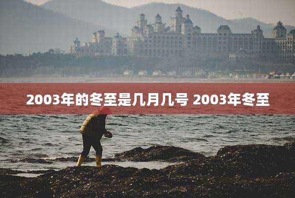 2003年的冬至是几月几号 2003年冬至