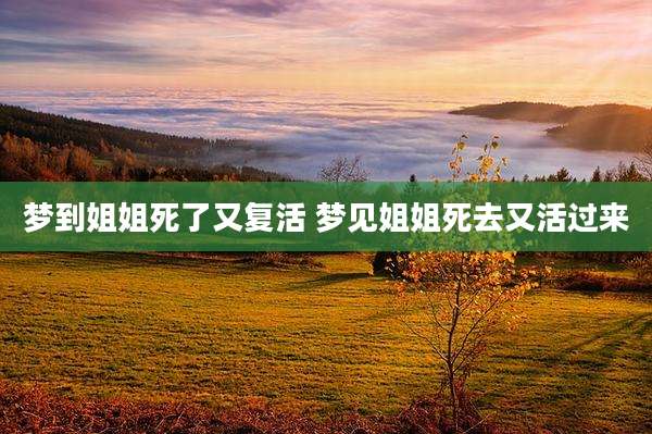 梦到姐姐死了又复活 梦见姐姐死去又活过来