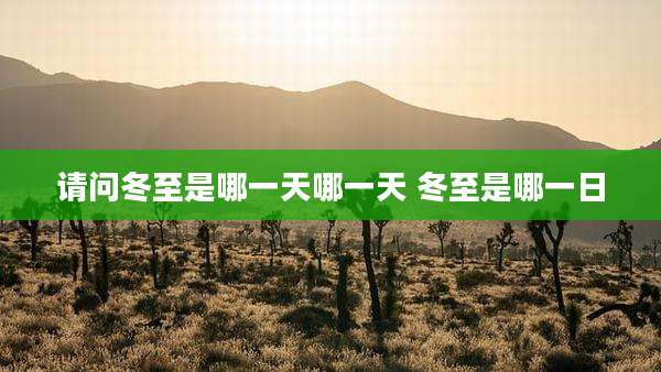 请问冬至是哪一天哪一天 冬至是哪一日
