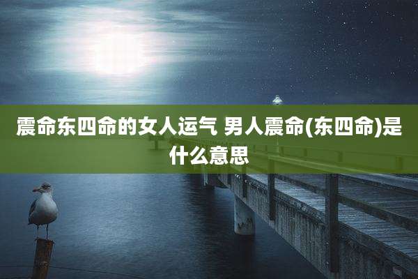 震命东四命的女人运气 男人震命(东四命)是什么意思
