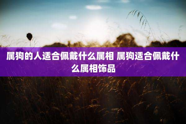 属狗的人适合佩戴什么属相 属狗适合佩戴什么属相饰品