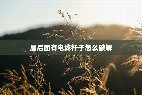 屋后面有电线杆子怎么破解