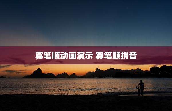 寡笔顺动画演示 寡笔顺拼音
