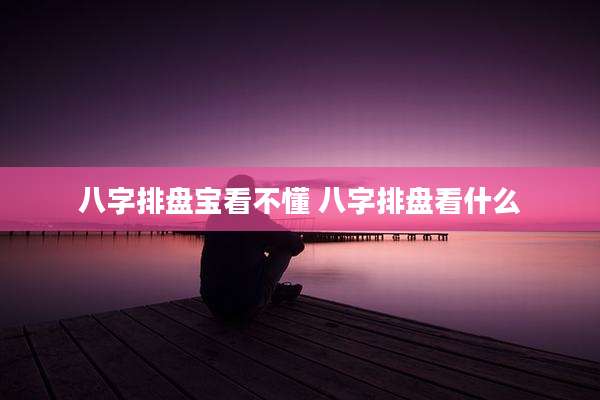 八字排盘宝看不懂 八字排盘看什么
