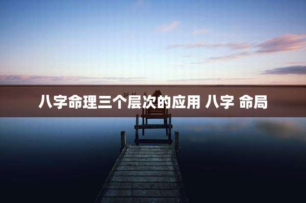 八字命理三个层次的应用 八字 命局