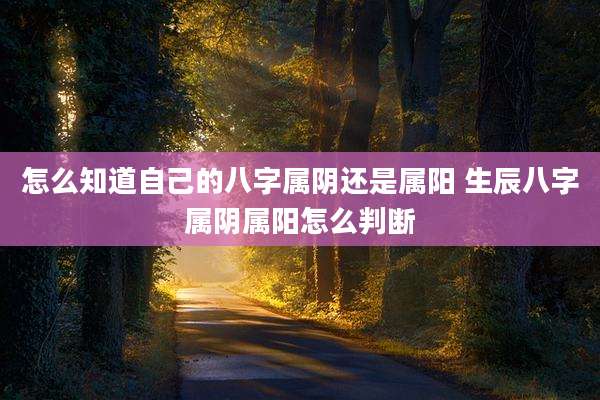 怎么知道自己的八字属阴还是属阳 生辰八字属阴属阳怎么判断