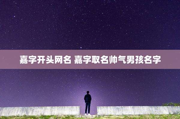 嘉字开头网名 嘉字取名帅气男孩名字