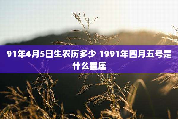 91年4月5日生农历多少 1991年四月五号是什么星座