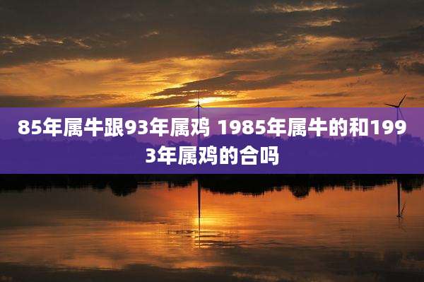 85年属牛跟93年属鸡 1985年属牛的和1993年属鸡的合吗