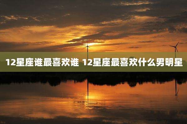 12星座谁最喜欢谁 12星座最喜欢什么男明星
