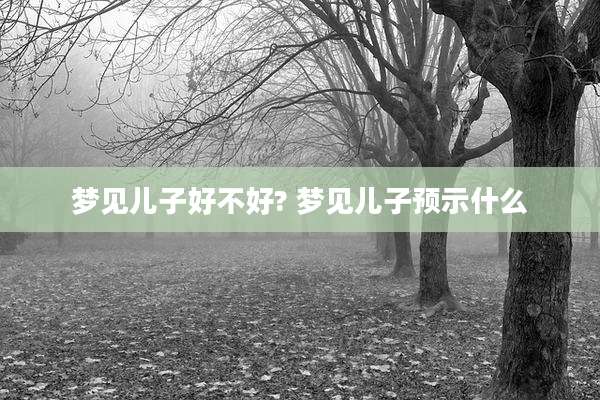 梦见儿子好不好? 梦见儿子预示什么