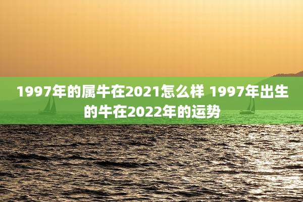 1997年的属牛在2021怎么样 1997年出生的牛在2022年的运势