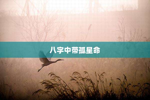 八字中带孤星命