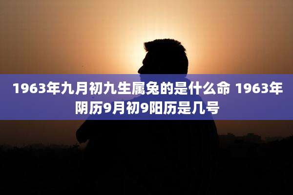 1963年九月初九生属兔的是什么命 1963年阴历9月初9阳历是几号