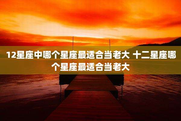 12星座中哪个星座最适合当老大 十二星座哪个星座最适合当老大