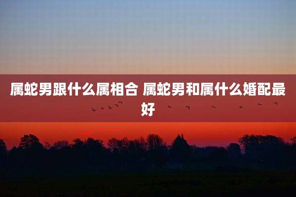 属蛇男跟什么属相合 属蛇男和属什么婚配最好