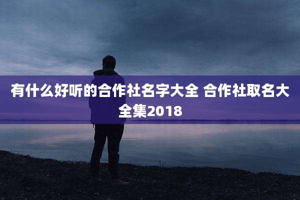 有什么好听的合作社名字大全 合作社取名大全集2018