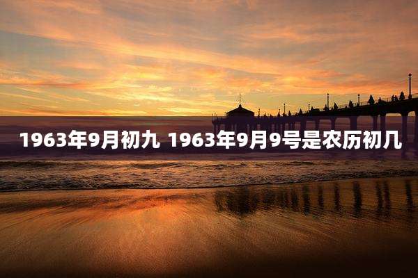 1963年9月初九 1963年9月9号是农历初几