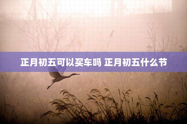 正月初五可以买车吗 正月初五什么节