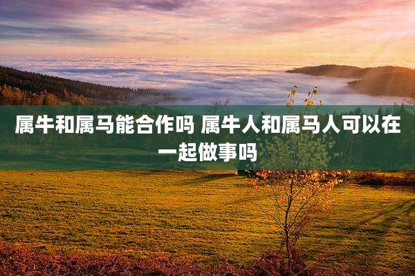 属牛和属马能合作吗 属牛人和属马人可以在一起做事吗