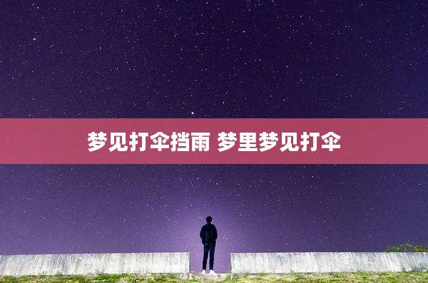 梦见打伞挡雨 梦里梦见打伞