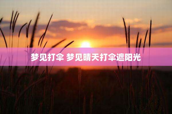 梦见打伞 梦见晴天打伞遮阳光