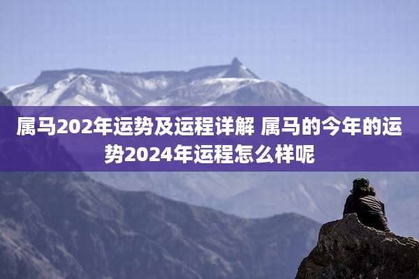 属马202年运势及运程详解 属马的今年的运势2024年运程怎么样呢