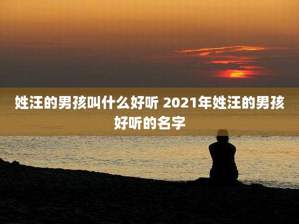 姓汪的男孩叫什么好听 2021年姓汪的男孩好听的名字