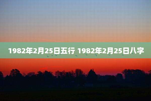 1982年2月25日五行 1982年2月25日八字