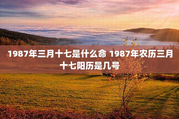 1987年三月十七是什么命 1987年农历三月十七阳历是几号