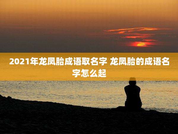 2021年龙凤胎成语取名字 龙凤胎的成语名字怎么起