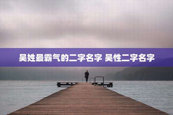 吴姓最霸气的二字名字 吴性二字名字