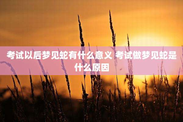 考试以后梦见蛇有什么意义 考试做梦见蛇是什么原因