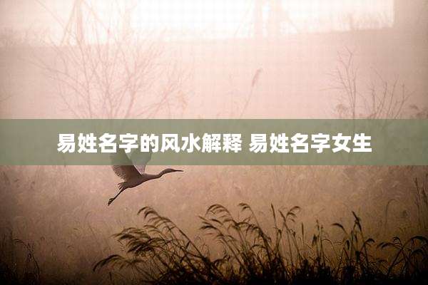 易姓名字的风水解释 易姓名字女生