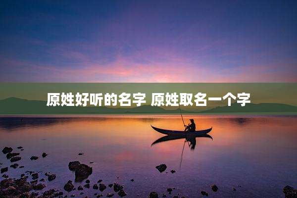 原姓好听的名字 原姓取名一个字