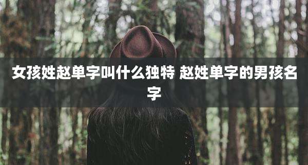 女孩姓赵单字叫什么独特 赵姓单字的男孩名字