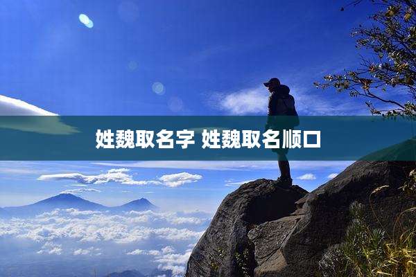 姓魏取名字 姓魏取名顺口