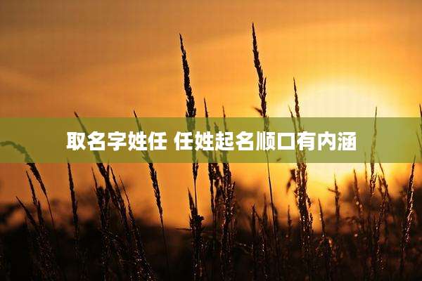 取名字姓任 任姓起名顺口有内涵