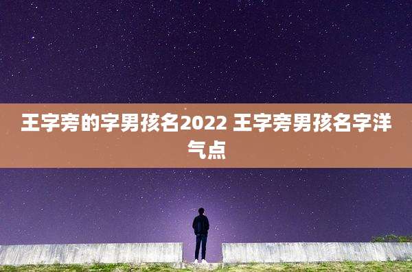 王字旁的字男孩名2022 王字旁男孩名字洋气点