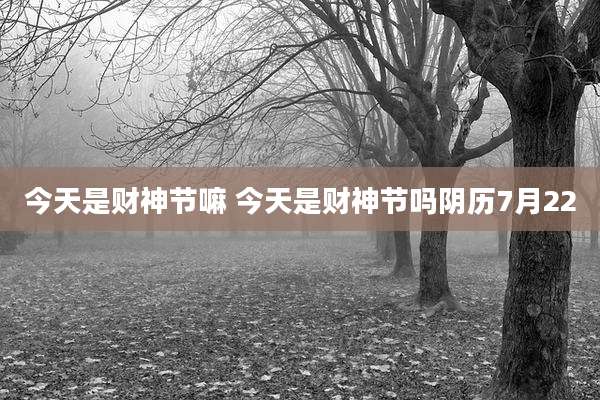 今天是财神节嘛 今天是财神节吗阴历7月22