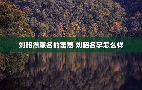 刘昭然取名的寓意 刘昭名字怎么样