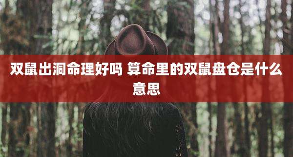 双鼠出洞命理好吗 算命里的双鼠盘仓是什么意思