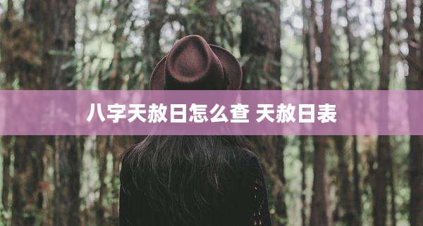 八字天赦日怎么查 天赦日表