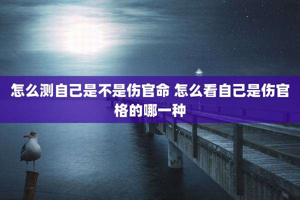 怎么测自己是不是伤官命 怎么看自己是伤官格的哪一种