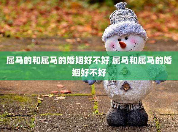属马的和属马的婚姻好不好 属马和属马的婚姻好不好
