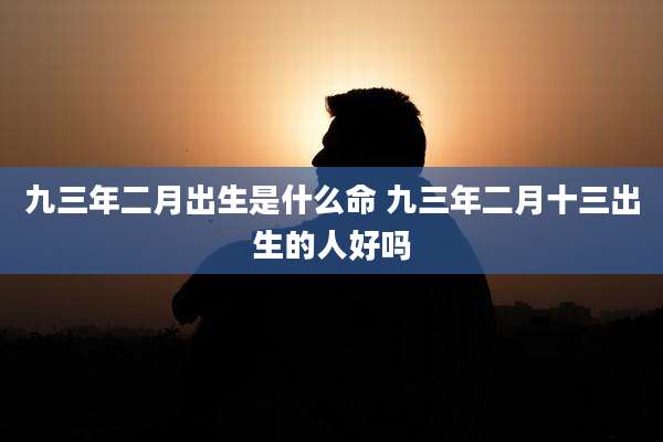 九三年二月出生是什么命 九三年二月十三出生的人好吗