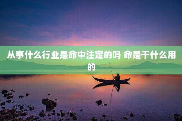 从事什么行业是命中注定的吗 命是干什么用的